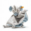 EAN 241697 Steiff plush Trampili elephant comforter, gray/blue