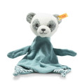 EAN 242366 Steiff organic cotton Gots Paco panda comforter, grey/white/petroleum blue - Not available in the USA states OH, MA and  PA