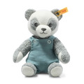EAN 242373 Steiff organic cotton Gots Paco panda, grey/white/petroleum blue - Not available in the USA states OH, MA and  PA