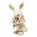 EAN 683862 Steiff mohair Rosie rabbit & baby bunny, creamy white/pastel pink