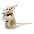 EAN 007088 Steiff wool plush Richard mouse with Teddy bear, light brow/gray