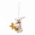 EAN 007248 Steiff mohair Teddy bear on shooting star ornament, white