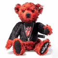 EAN 355967 Steiff mohair Rolling Stones Rocks Teddy bear, red tipped/black