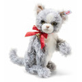 EAN 007484 Steiff mohair Nicki Christmas kitten, gray/white