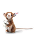 EAN 007521 Steiff wool plush Paul mouse with mohair Petsy Teddy bear, red brown/white