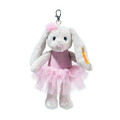 EAN 112614 Steiff plush soft cuddly friends Hoppie ballerina rabbit keyring, light gray