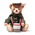 EAN 005909 Steiff mohair little drummer boy Teddy bear with music-box, cinnamon