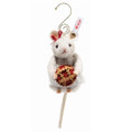EAN 005886 Steiff wool plush Christmas bakery mouse ornament, light gray