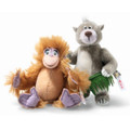 EAN 356032 Steiff mohair Disney King Louie & Baloo jungle book set, orange/brown/gray