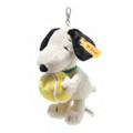 EAN 024849 Steiff plush soft cuddly friends Snoopy tennis keyring, white/black/yellow