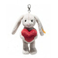 EAN 112706 Steiff plush soft cuddly friends Hoppie rabbit love pendant, gray
