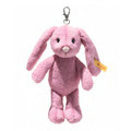 EAN 112775 Steiff plush soft cuddly friends Hoppie rabbit keyring, bright pink