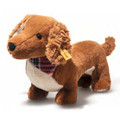 EAN 078392 Steiff plush soft cuddly friends Waldi dachshund, brown/white