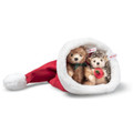 EAN 005770 Steiff mohair Teddy bear & hedgehog in Santa cap, multicolored