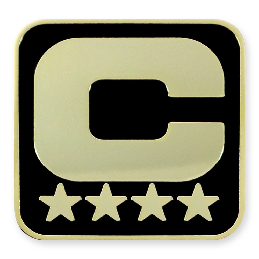 Black Captain C Lapel Pin 4 Gold Stars Gold C