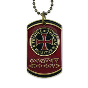 Front Knights Templar Code Dog Tag with Colored Golf Marker Insert