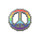 8-Bit Rainbow Peace Sign Lapel Pin Hard Enamel Black Nickel