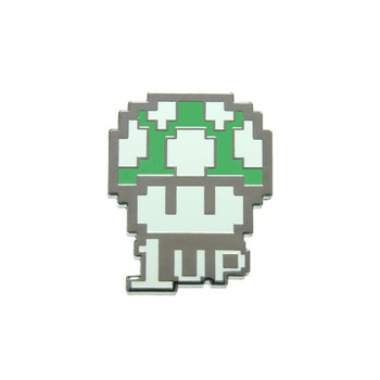 Mario - 1Up Lapel Pin Hard Enamel Black Nickel