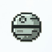 8-Bit Death Star Lapel Pin Hard Enamel Black Nickel