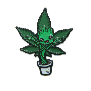 Baby Groot 420 Lapel Pin Soft Enamel Black Dyed