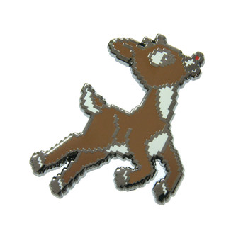 8-Bit Rudolph Lapel Pin Hard Enamel Black Nickel