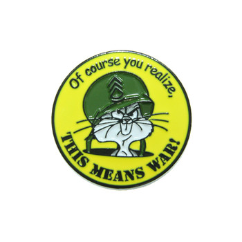 Bug Bunny - This Means War Lapel Pin Soft Enamel Black Dyed Plating