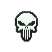 8-Bit Punisher Lapel Pin Black Nickel Hard Enamel