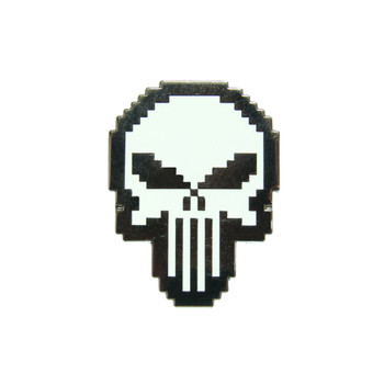 8-Bit Punisher Lapel Pin Black Nickel Hard Enamel
