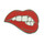 Biting Lip Mouth Lapel Pin Hard Enamel Black Nickel