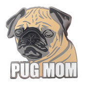 Pug Mom Lapel Pin Hard Enamel Black Nickel