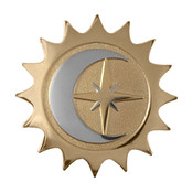 Moon Sun Star Lapel Pin Diestruck Gold Silver Dual Plated