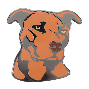 Dog - Pit Bull - Red Lapel Pin Hard Enamel Black Nickel