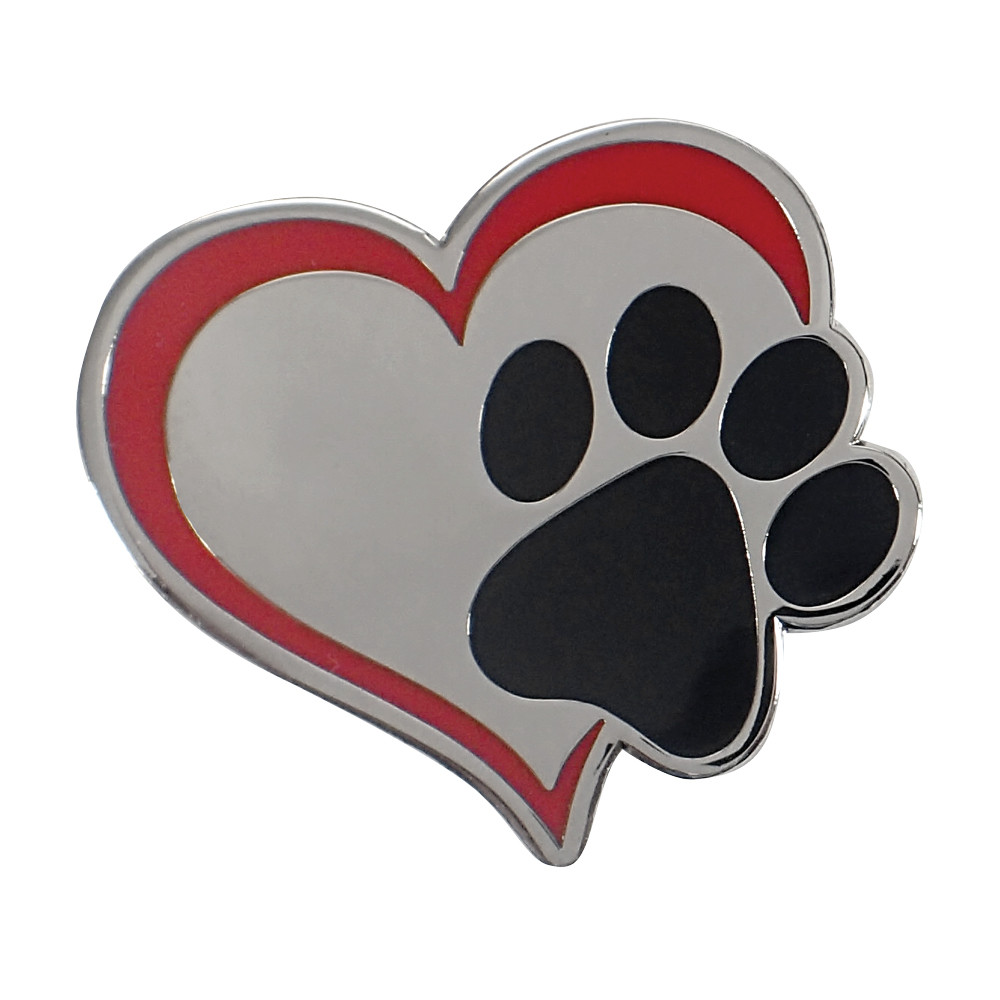 Download Dog Paw Heart Lapel Pin