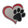 Dog Paw - Heart Lapel Pin Hard Enamel Silver