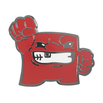 Super Meat Boy Lapel Pin Hard Enamel Black Nickel