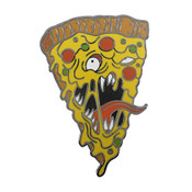 Pizza Monster Lapel Pin Hard Enamel Black Nickel