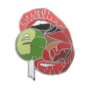 Lips and Lolly Lapel Pin Hard Enamel Silver