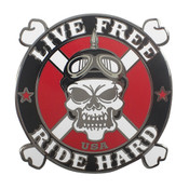 Live Free Ride Hard Lapel Pin Hard Enamel Black Nickel