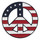 Peace Sign - US Flag Lapel Pin Soft Enamel PMS 282 Dyed Metal