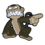 Evil Monkey Lapel Pin Soft Enamel Black Dyed Metal