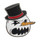 Angry Snowman Lapel Pin Hard Enamel Black Nickel