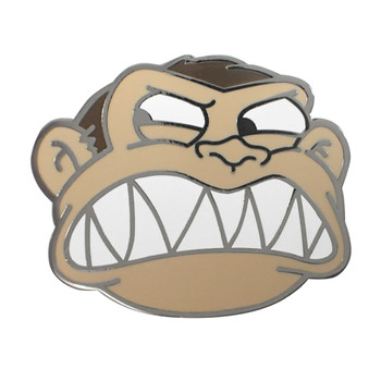 Evil Monkey Head Lapel Pin Hard Enamel Black Nickel