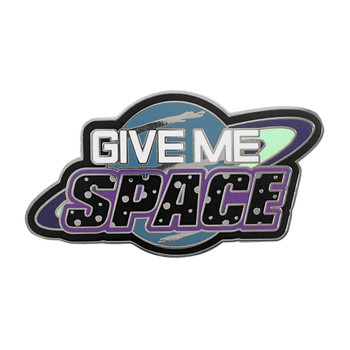 Give Me Space Lapel Pin Hard Enamel Silver