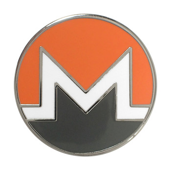 Monero Logo Lapel Pin Hard Enamel Silver