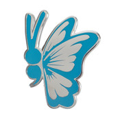 Project Semicolon - Butterfly Lapel Pin Hard Enamel Silver