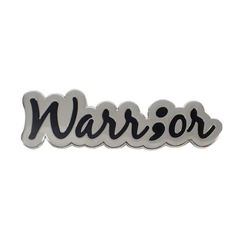 Project Semicolon - Warrior Lapel Pin Hard Enamel Silver