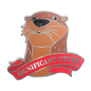 Significant Otter Lapel Pin Hard Enamel Black Nickel