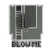 8-Bit NES Blow Me Lapel Pin Hard Enamel Silver Metal