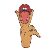 Bad Girl Lapel Pin Hard Enamel Black Nickel Metal