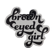 Brown Eyed Girl Lapel Pin Hard Enamel Silver Metal